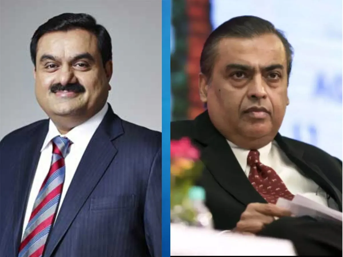 L to R: Gautam Adani, Mukesh Ambani